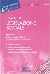 Elementi di legislazione sociale libro