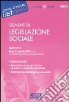 Elementi di legislazione sociale libro