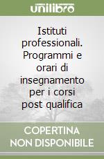 Istituti professionali. Programmi e orari di insegnamento per i corsi post qualifica libro