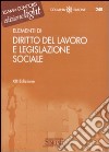 Elementi di diritto del lavoro e legislazione sociale libro