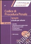 Codice di procedura penale spiegato articolo per articolo libro