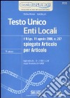 Testo unico enti locali libro