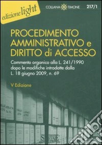 Procedimento amministrativo e diritto di accesso libro