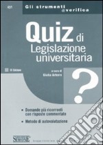 Quiz di legislazione universitaria libro