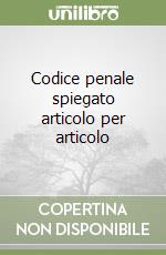 Codice penale spiegato articolo per articolo libro