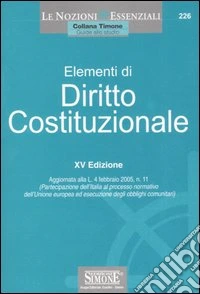 Elementi di diritto costituzionale libro