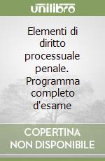 Elementi di diritto processuale penale. Programma completo d'esame libro