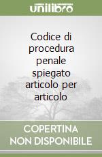 Codice di procedura penale spiegato articolo per articolo libro