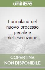 Formulario del nuovo processo penale e dell'esecuzione