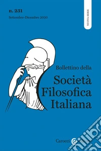 Bollettino della società filosofica italiana. Nuova serie (2020). Vol. 3 libro