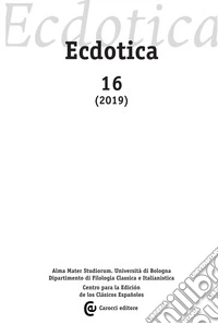 Ecdotica (2019). Vol. 16 libro