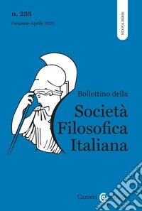 Bollettino della società filosofica italiana. Nuova serie (2022). Vol. 1 libro