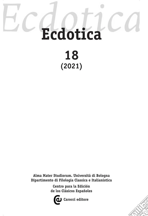 Ecdotica (2022). Vol. 18