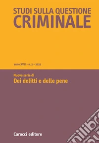 Studi sulla questione criminale (2022). Vol. 2 libro