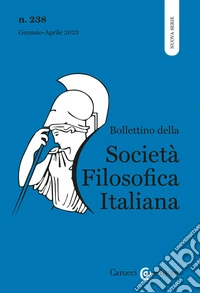 Bollettino della società filosofica italiana. Nuova serie (2023). Vol. 1 libro