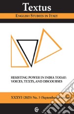 Textus. English studies in Italy (2023). Vol. 2: Resisting power in India today: voices, texts, and discourses libro