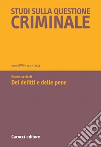 Studi sulla questione criminale (2024). Vol. 2 libro