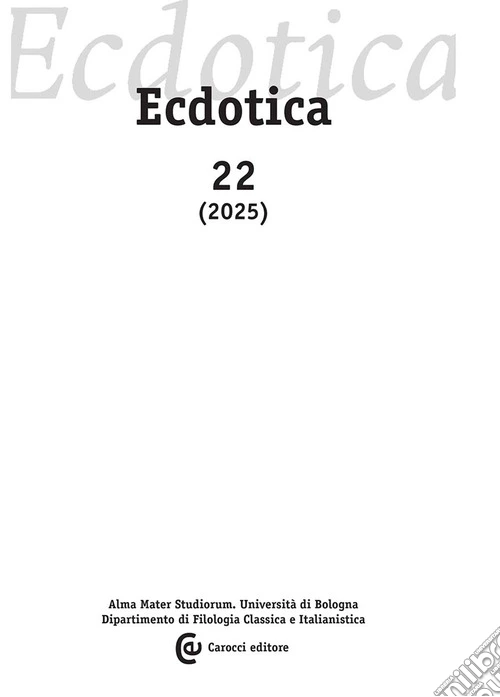 Ecdotica (2025). Vol. 22