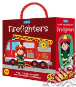 Firefighters. Q-box. Ediz. a colori. Con 4 figures. Con fire engine to assemble. Con puzzle libro