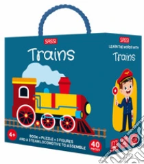 Trains. Q-box. Ediz. a colori. Con 3 figures. Con puzzle. Con steamlocomotive to assemble