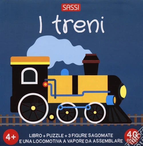 I treni. Q-box. Ediz. a colori. Con 3 figure sagomate. Con locomotiva da montare. Con puzzle