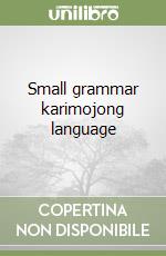 Small grammar karimojong language libro