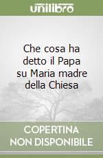 Che cosa ha detto il Papa su Maria madre della Chiesa libro