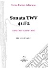 Sonata TWV 41:F2. Bassoon and piano. Spartito libro di Telemann Georg Philipp Piazzini A. (cur.)