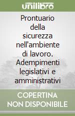 Prontuario della sicurezza nell'ambiente di lavoro. Adempimenti legislativi e amministrativi libro