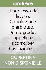 Il processo del lavoro. Conciliazione e arbitrato. Primo grado, appello e ricorso per Cassazione. Esecuzione forzata e procedimenti speciali... libro