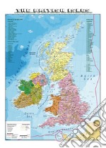 The British Isles 1:1.300.000. Carta murale scolastica fisico/politica plastificata con aste libro