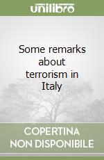 Some remarks about terrorism in Italy