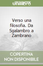 Verso una filosofia. Da Sgalambro a Zambrano libro
