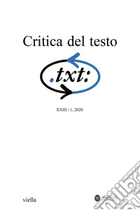 Critica del testo (2020). Vol. 23/1 libro