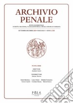 Archivio penale. Rivista quadrimestrale di diritto, procedura e legislazione penale, speciale, europea e comparata (2020). Vol. 3 libro