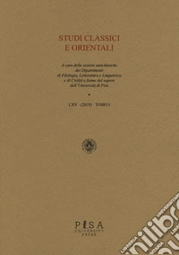 Studi classici orientali (2019). Vol. 65/1