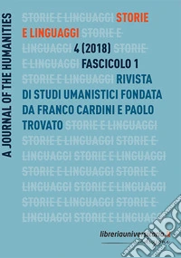 Storie e linguaggi. Rivista di studi umanistici (2018). Vol. 1 libro