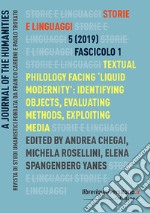 Storie e linguaggi. Rivista di studi umanistici (2019). Vol. 1 libro