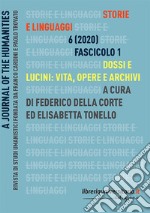 Storie e linguaggi. Rivista di studi umanistici (2020). Vol. 1 libro