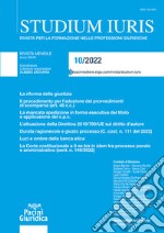 Studium iuris. Rivista per la formazione nelle professioni giuridiche (2022). Vol. 10 libro