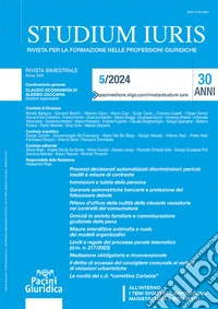Studium iuris. Rivista per la formazione nelle professioni giuridiche (2024). Vol. 5 libro