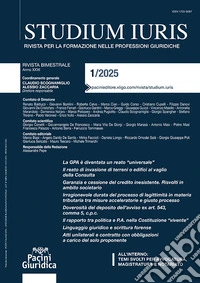 Studium iuris. Rivista per la formazione delle professioni giuridiche (2025). Vol. 1 libro