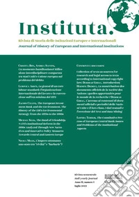 Instituta. Rivista di Storia delle istituzioni europee e internazionali (2023). Vol. 1 libro