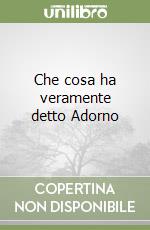 Che cosa ha veramente detto Adorno libro