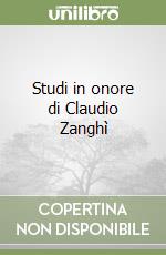 Studi in onore di Claudio Zanghì libro