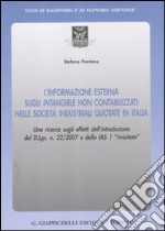 L'informazione esterna sugli intangible non contabilizzati nelle società industriali quotate in Italia libro