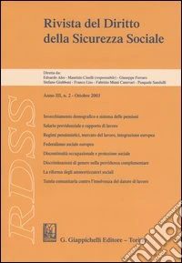 RDSS. Rivista del diritto della sicurezza sociale (2003). Vol. 2 libro