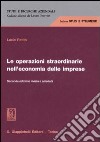 Le operazioni straordinarie nell'economia delle imprese libro