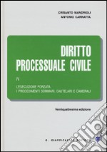 Diritto processuale civile. Vol. 4: L'esecuzione forzata, i procedimenti sommari, cautelari e camerali libro