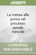 La messa alla prova nel processo penale minorile libro